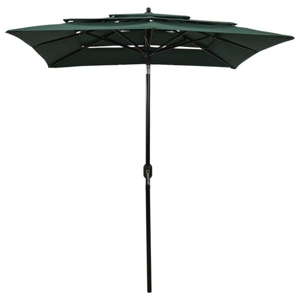 vidaXL parasol med aluminiumsstang i 3 niveauer 2x2 m grøn - Parasoller og solskærme