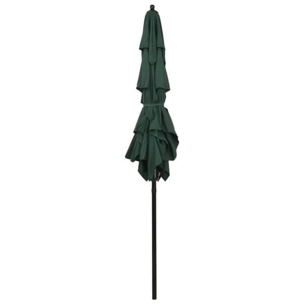 vidaXL parasol med aluminiumsstang i 3 niveauer 2x2 m grøn - Parasoller og solskærme