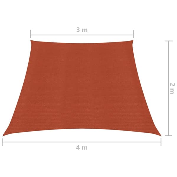 vidaXL Aurinkopurje 160 g/m² terrakotta 3/4x2 m HDPE - Päivän- & aurinkovarjot