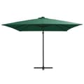 Miniatyrbillede 3 af 10: vidaXL hængeparasol med LED-lys og stålstang 250x250 cm grøn -  Parasoller og solskærme