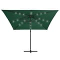 Miniatyrbillede 4 af 10: vidaXL hængeparasol med LED-lys og stålstang 250x250 cm grøn -  Parasoller og solskærme