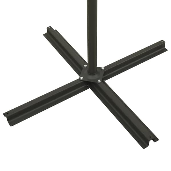vidaXL Riippuva aurinkovarjo tangolla ja LED-valoilla ruskeanh. 300 cm - Päivän- & aurinkovarjot