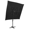 Miniatyrbillede 1 af 10: vidaXL parasol med aluminiumsstang i 4 niveauer 250x250 cm sort -  Parasoller og solskærme