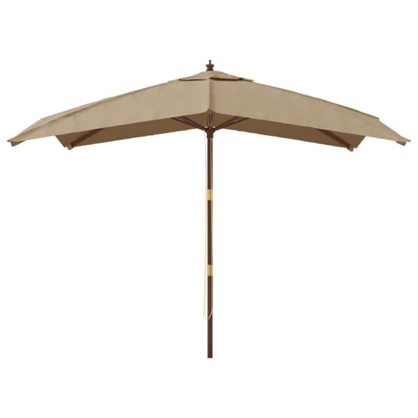 vidaXL Parasoll med trästång 300x300x273 cm taupe -  Parasoll & solskydd