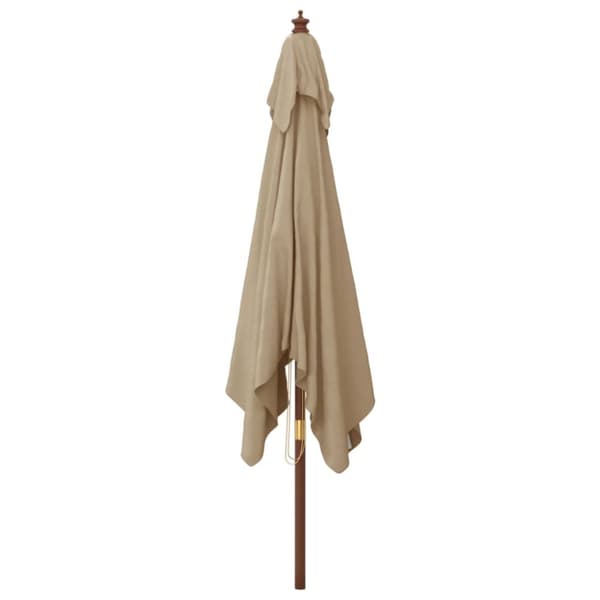 vidaXL Parasoll med trästång 300x300x273 cm taupe -  Parasoll & solskydd