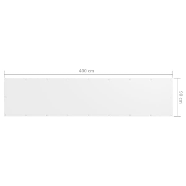vidaXL altanafskærmning 90x400 cm oxfordstof hvid -  Parasoller og solskærme