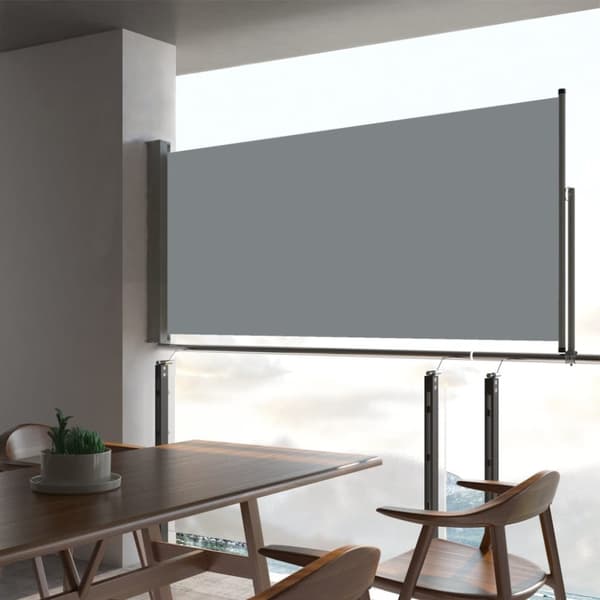 vidaXL Infällbar sidomarkis 60x300 cm grå -  Parasoll & solskydd