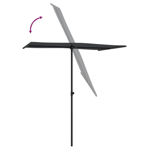 vidaXL parasol med aluminiumstang 180x110 cm sort -  Parasoller og solskærme