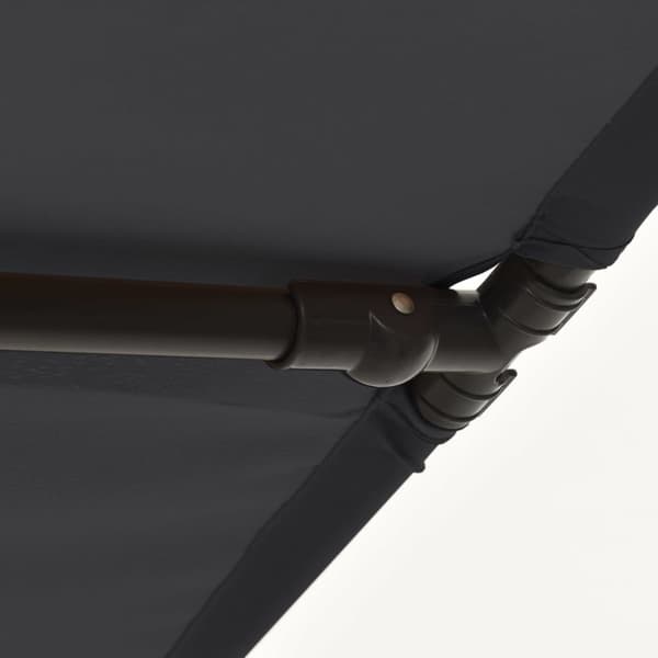 vidaXL parasol med aluminiumstang 180x110 cm sort -  Parasoller og solskærme