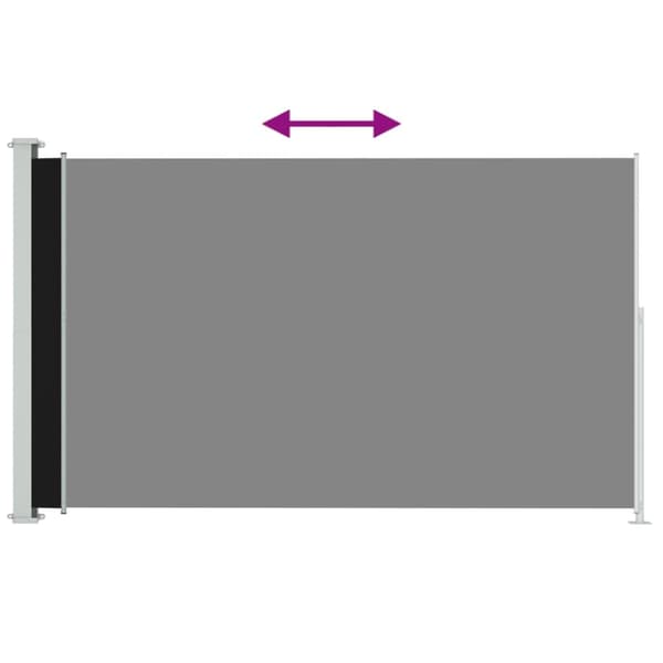 vidaXL sammenrullelig sidemarkise til terrassen 220x300 cm sort - Parasoller og solskærme
