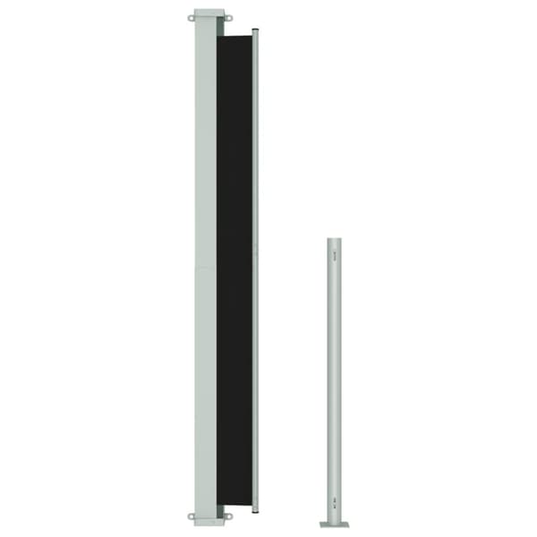 vidaXL sammenrullelig sidemarkise til terrassen 220x300 cm sort - Parasoller og solskærme