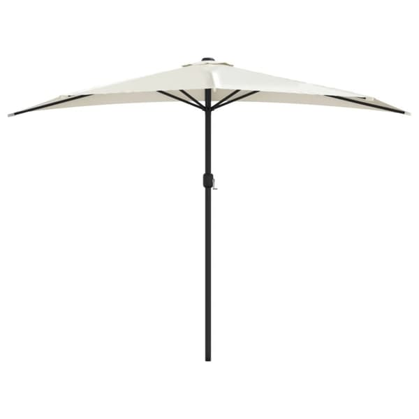 vidaXL balkonparasol med aluminumsstang sandfarvet 300 x 155 cm halv -  Parasoller og solskærme