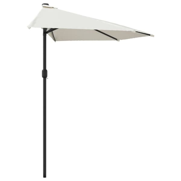 vidaXL balkonparasol med aluminumsstang sandfarvet 300 x 155 cm halv - Parasoller og solskærme