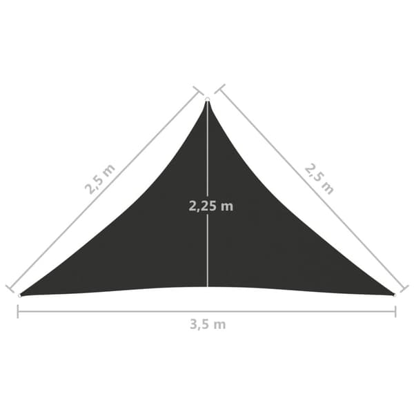 vidaXL Aurinkopurje Oxford-kangas kolmio 2,5x2,5x3,5 m antrasiitti -  Päivän- & aurinkovarjot