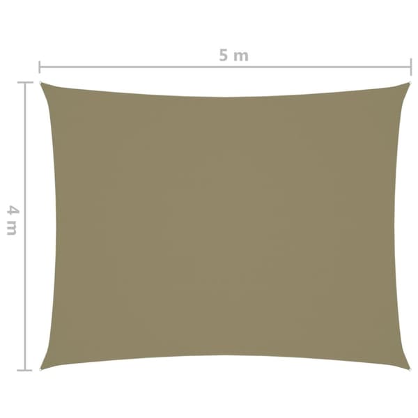 vidaXL Solsegel oxfordtyg rektangulärt 4x5 m beige - Parasoll & solskydd
