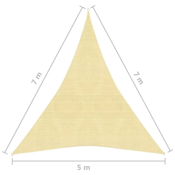 vidaXL Aurinkopurje 160 g/m² beige 5x7x7 m HDPE - Päivän- & aurinkovarjot