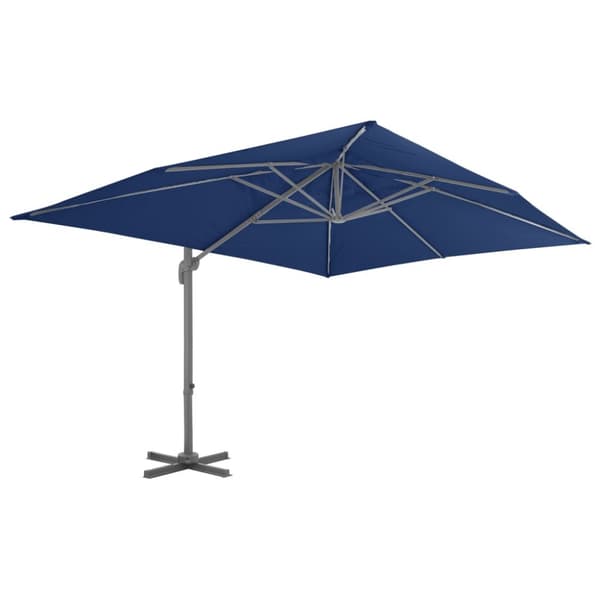 vidaXL hængeparasol med aluminiumsstang 4 x 3 m blå - Parasoller og solskærme