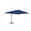 Miniatyrbillede 9 af 9: vidaXL hængeparasol med aluminiumsstang 4 x 3 m blå -  Parasoller og solskærme