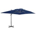 Miniatyrbillede 2 af 9: vidaXL hængeparasol med aluminiumsstang 4 x 3 m blå -  Parasoller og solskærme