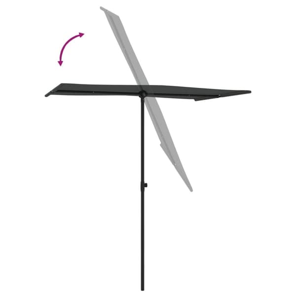 vidaXL Trädgårdsparasoll med aluminiumstång 180x110 cm antracit -  Parasoll & solskydd