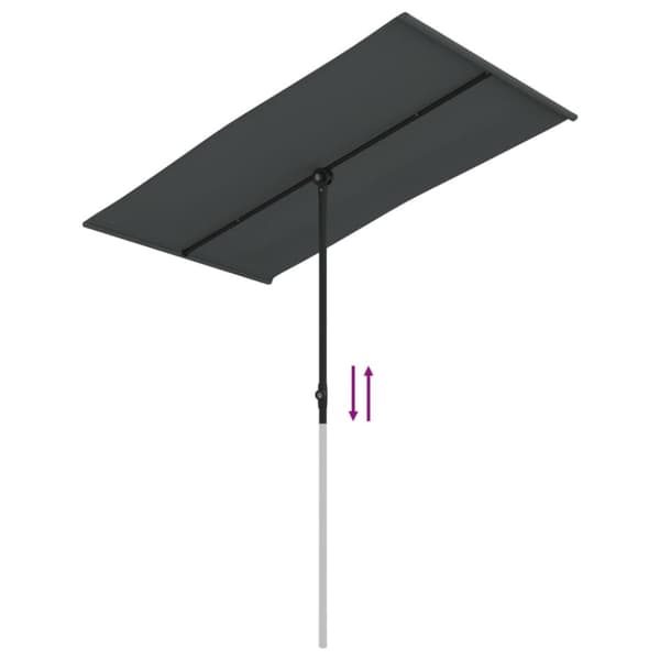 vidaXL Trädgårdsparasoll med aluminiumstång 180x110 cm antracit - Parasoll & solskydd