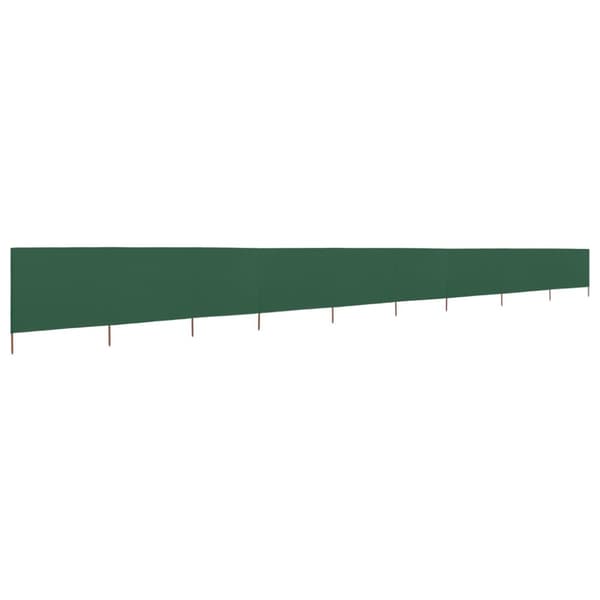 vidaXL Vindskydd 9 paneler tyg 1200x160 cm grön - Parasoll & solskydd