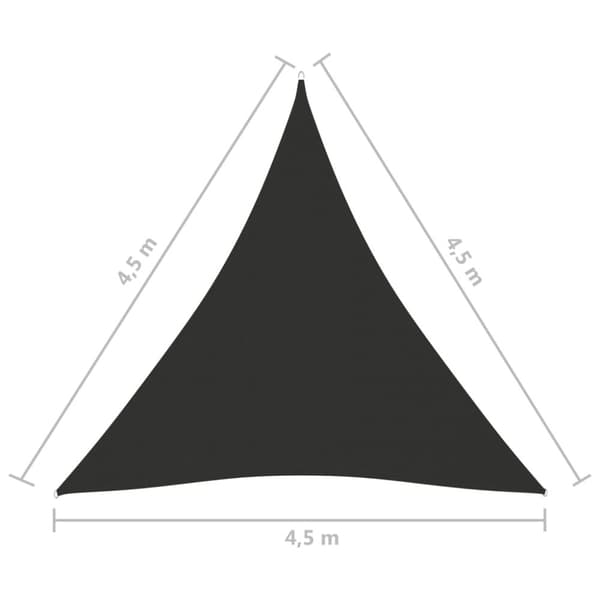 vidaXL Aurinkopurje Oxford-kangas kolmio 4,5x4,5x4,5 m antrasiitti - Päivän- & aurinkovarjot
