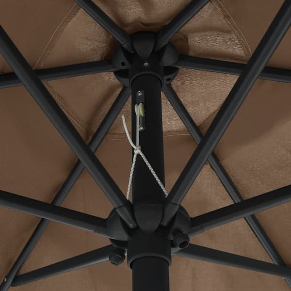 vidaXL udendørs parasol med aluminiumsstang 270x246 cm gråbrun - Parasoller og solskærme