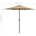 Miniatyrbillede 8 af 8: vidaXL udendørs parasol med aluminiumsstang 270x246 cm gråbrun -  Parasoller og solskærme