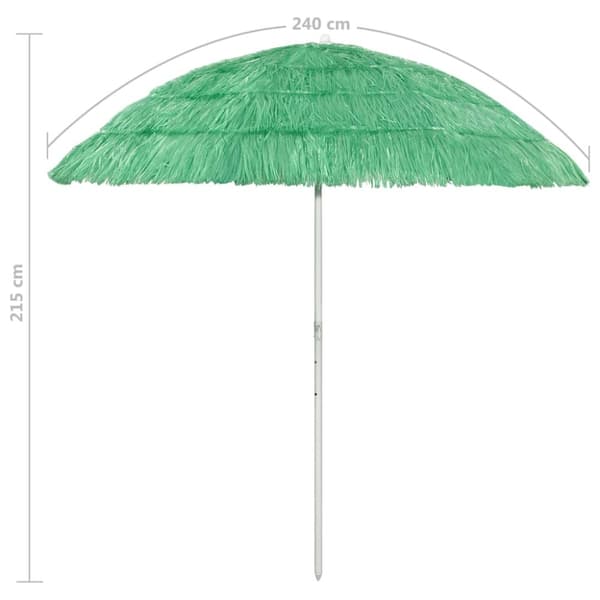 vidaXL Strandparasoll Hawaii grön 240 cm - Parasoll & solskydd