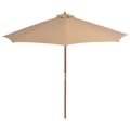 Miniatyrbillede 3 af 8: vidaXL udendørs parasol med træstang 300 cm gråbrun -  Parasoller og solskærme