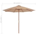 Miniatyrbillede 8 af 8: vidaXL udendørs parasol med træstang 300 cm gråbrun -  Parasoller og solskærme