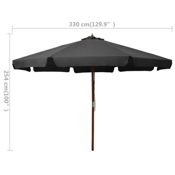 vidaXL Aurinkovarjo puurunko 330 cm antrasiitti - Päivän- & aurinkovarjot