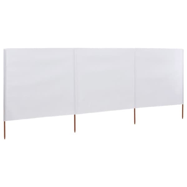 vidaXL 3-panels læsejl stof 400 x 120 cm hvid -  Parasoller og solskærme