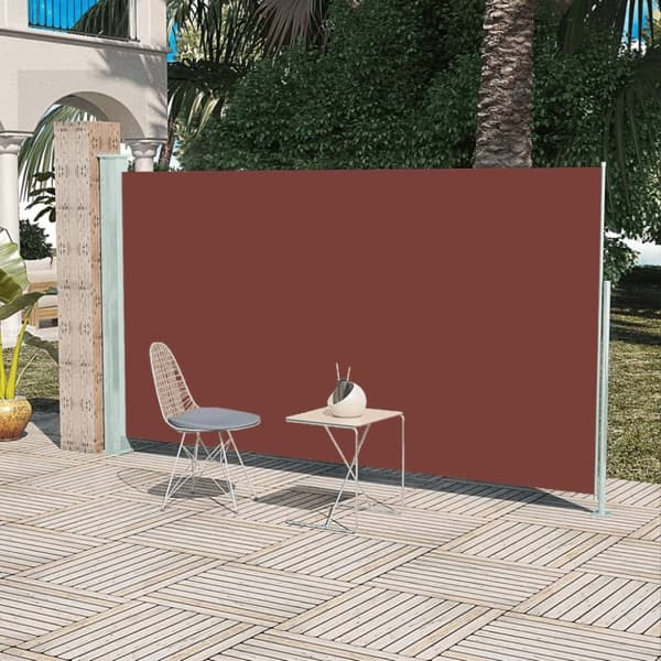 vidaXL Sisäänvedettävä terassin sivumarkiisi 160x300 cm ruskea - Päivän- & aurinkovarjot