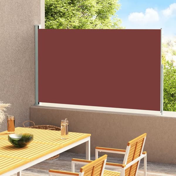 vidaXL Infällbar sidomarkis 180x300 cm brun - Parasoll & solskydd