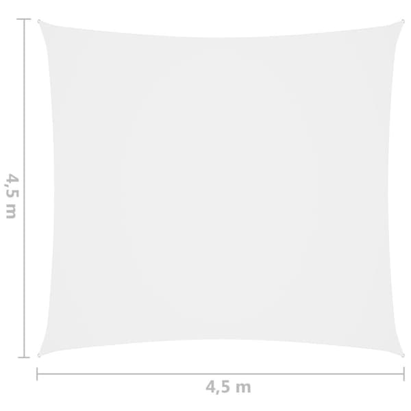 vidaXL Solsegel oxfordtyg fyrkantigt 4,5x4,5 m vit - Parasoll & solskydd