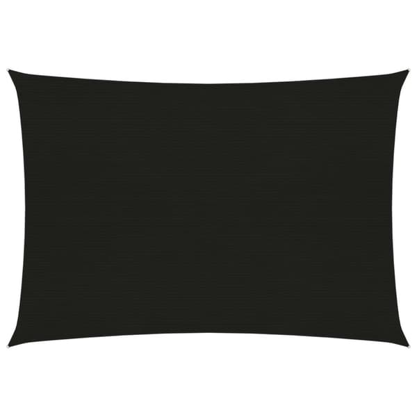 vidaXL solsejl 2,5x4 m 160 g/m² HDPE sort - Parasoller og solskærme