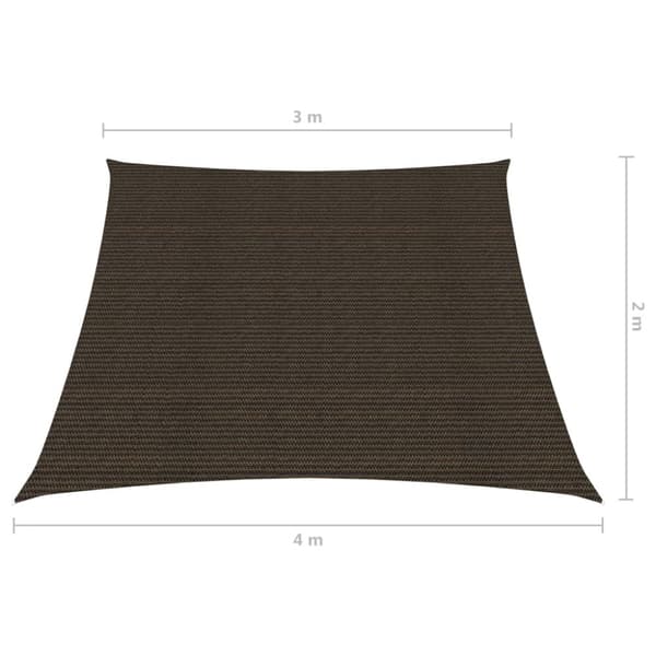 vidaXL solsejl 3/4x2 m 160 g/m² HDPE brun -  Parasoller og solskærme