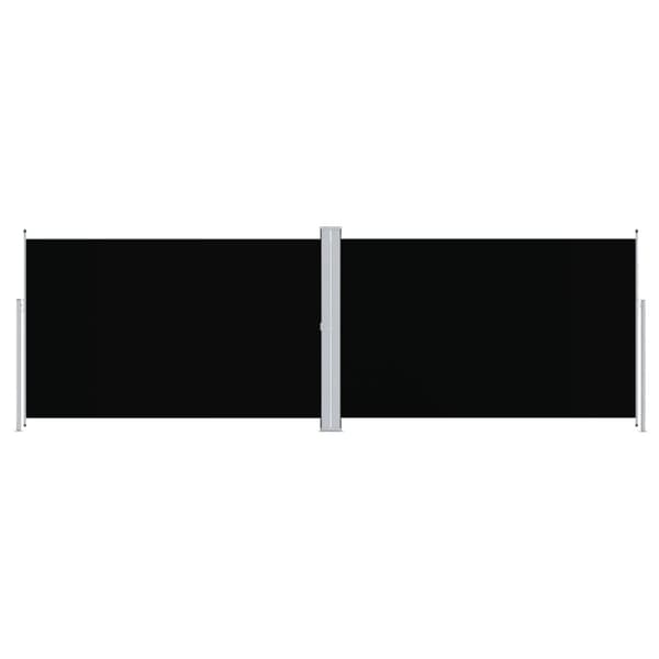 vidaXL sammenrullelig sidemarkise 200x600 cm sort -  Parasoller og solskærme