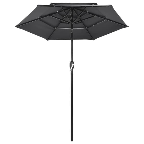 vidaXL parasol med aluminiumsstang i 3 niveauer 2 m antracitgrå - Parasoller og solskærme