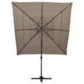 Pikkukuva 3 / 10: vidaXL 4-tasoinen Aurinkovarjo alumiinitanko harmaanruskea 250x250 cm -  Päivän- & aurinkovarjot