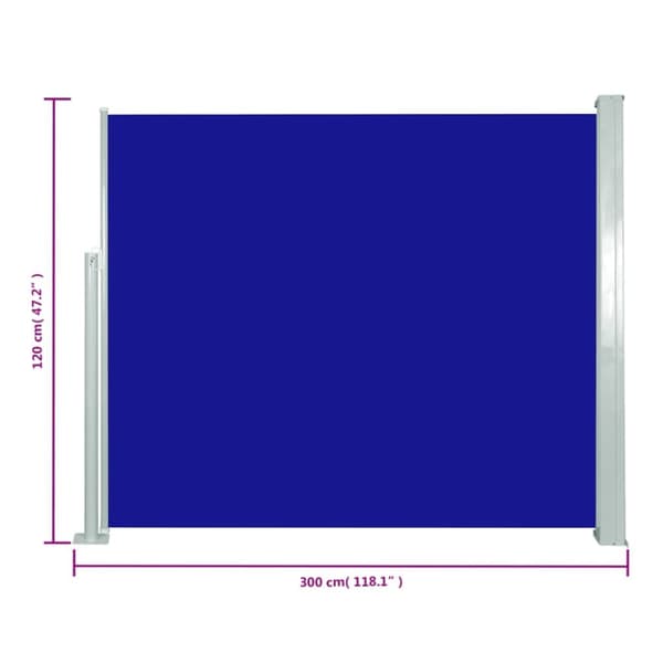 vidaXL sammenrullelig sidemarkise 120x300 cm blå - Parasoller og solskærme
