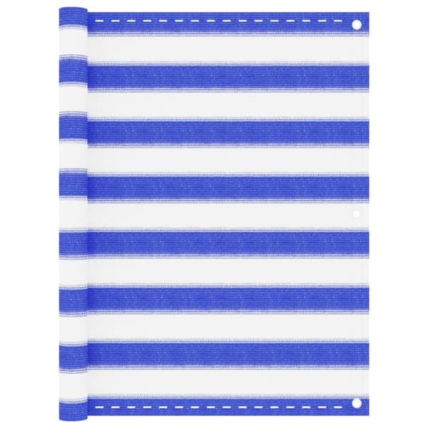 vidaXL Parvekkeen suoja sininen ja valkoinen 90x300 cm HDPE -  Päivän- & aurinkovarjot