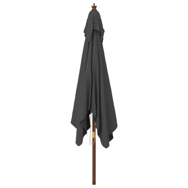 vidaXL Puutarhan aurinkovarjo puutolppa antrasiitti 300x300x273 cm - Päivän- & aurinkovarjot