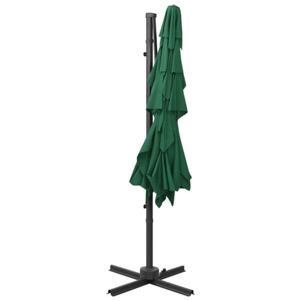 vidaXL Trädgårdsparasoll med ventilation och stång grön 250x250 cm - Parasoll & solskydd