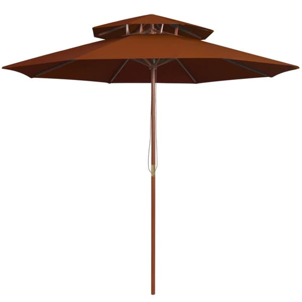 vidaXL dobbelt parasol med træstang 270 cm terrakotta -  Parasoller og solskærme