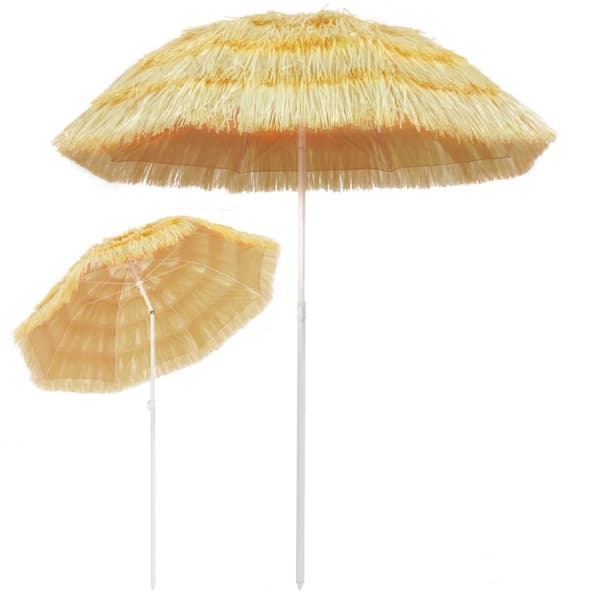 vidaXL Strandparasoll naturlig 180 cm Hawaii-stil - Parasoll & solskydd