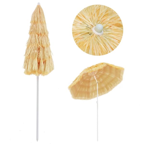 vidaXL Strandparasoll naturlig 180 cm Hawaii-stil - Parasoll & solskydd