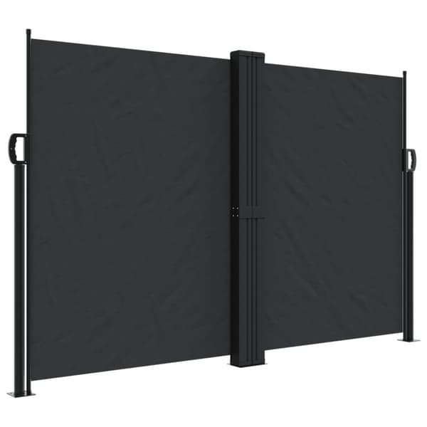 vidaXL Sisäänvedettävä sivumarkiisi musta 160x1200 cm - Päivän- & aurinkovarjot